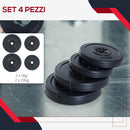 Set di 4 dischi pesi per bilanciere totale 30KG - 2x5kg e 2x10kg 