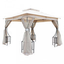 Gazebo Hogan 3x3x265 h m in Acciaio e Poliestere Ecrù