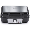 Piastra per Waffle Cialde Potenza 1000W Manici Termici e Rivestimento Antiaderente nero      