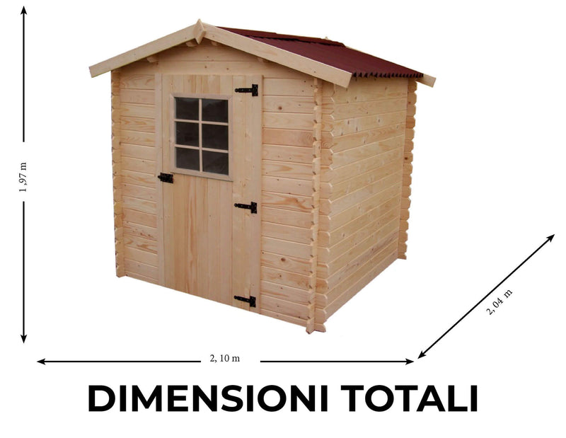 Casetta Box da Giardino 2x2 m Senza Pavimento in Legno Picea Massello 28mm Albon