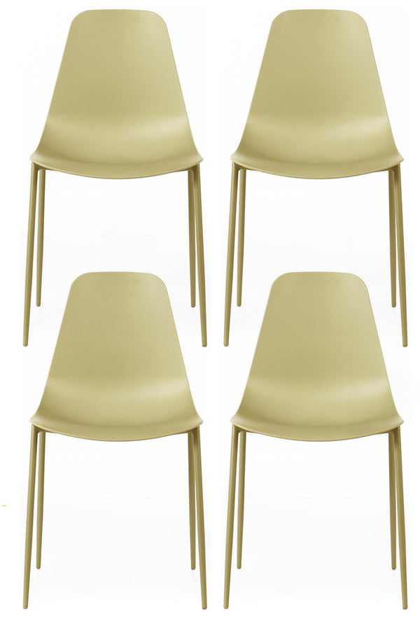 Set 4 Sedie 49x48,5xH88 cm in Polipropilene Frida Giallo online