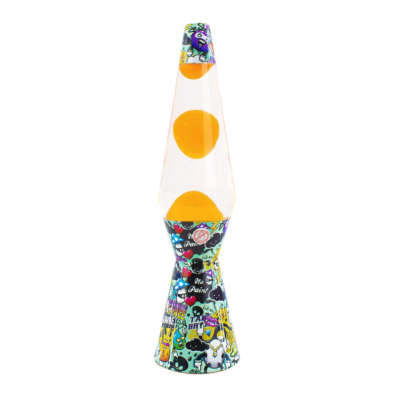 Lampada Lava Lamp 40cm Fantasia Graffiti e Magma Giallo