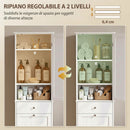 Mobile Bagno a Colonna 45x30x180 cm con Cesto Portabiancheria Ribaltabile in MDF Bianco      