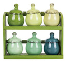 Set 6 Barattolini con Stand Ø7,5x11 cm 90 ml in Ceramica VdE Tivoli 1996 Shades 