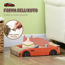 Tiragraffi per Gatti a forma di Auto 50x30x12,5 cm in Cartone Ondulato con Erba Gatta Rosso 
