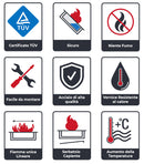 Camino a Bioetanolo da Parete 64,8x37,4 cm con Vetro o Senza Vetro Flig Washington Nero