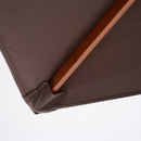 Ombrellone da Giardino Rettangolare Inclinabile 200x150x235H cm Apertura a Corda Caffè 