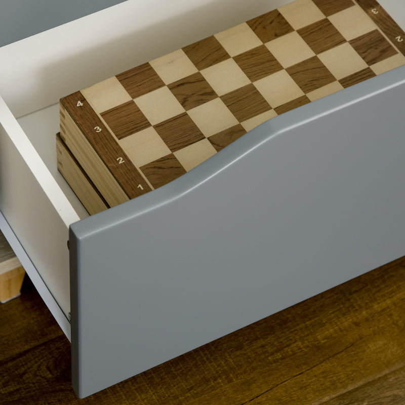 Libreria con 2 Cassetti 70,2x35x130 cm in Truciolato e MDF Naturale e Grigio