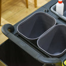 Carrello Pulizie Professionale 3 Livelli 110x50x92 cm in Plastica e Alluminio Grigio