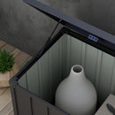 Panca Contenitore da 450L con 2 Rotelle e Maniglie 125,5x61,5x70 cm in Acciaio e PP Grigio Scuro