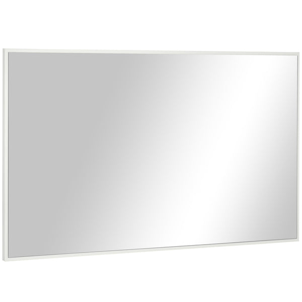 Miroir de salle de bain avec cadre 104x60 cm en aggloméré et verre blanc et argent acquista