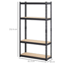 Scaffalatura 4 Ripiani 81,3x30x152,4 cm con Ripiani e Regolabili in MDF e Acciaio