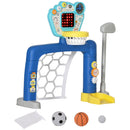 Rete da Calcio Canestro Basket Set Golf Gioco per Bambini Altezza Regolabile 60,4-68 cm  