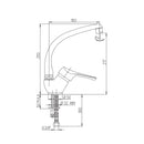 Rubinetto Cucina Miscelatore Monocomando Lavello Girevole in Ottone Paini Cromato Satinato