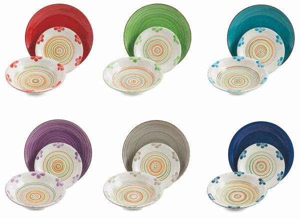 Service De Table 18 Pièces en Gres VdE Tivoli 1996 Baita Fiorito Multicolore acquista