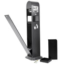 Posacenere a Colonna con Cestino 33x120x31 cm in Metallo Grigio Gotico 10L per Interno Esterno