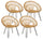 Lot de 4 Fauteuils 83x64x89h cm Esteban Naturel