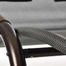 Dondolo da Giardino Rocking Lounge Duo S 197x140x176 cm con Parasole in Textilene Beige e Nero      