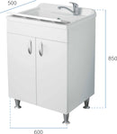 Mobile Lavatoio in Nobilato 60x50x85 cm 2 Ante Forlani Eco Olmo