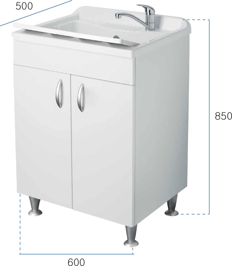 Mobile Lavatoio in Nobilato 60x50x85 cm 2 Ante Forlani Eco Olmo