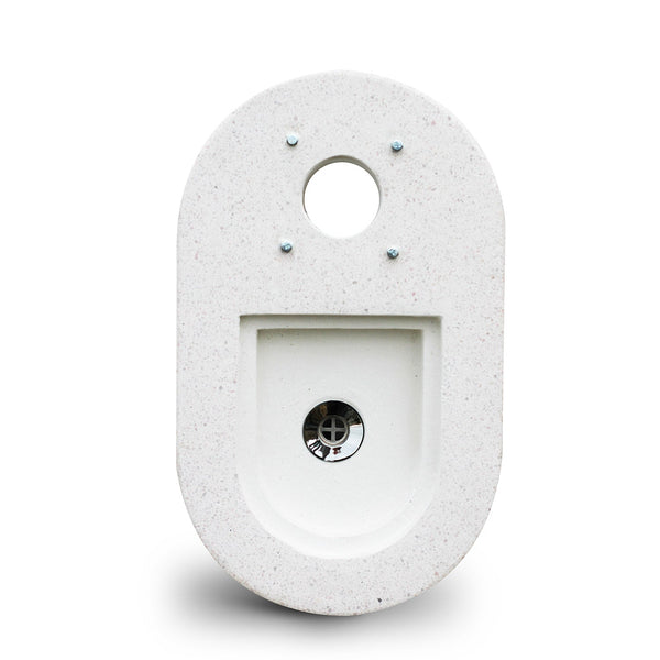Base per Fontanda da Giardino 30x52x8 cm in Cemento Bianco Levigato sconto