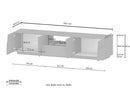 Mobile Tv 4 Anta 1 Cassetto e Ripiano a Giorno 220x44x46 cm Pongo 4A 1C Rovere Wotan  