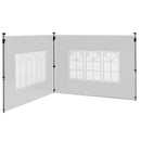 Pareti per Gazebo 3x3m o 3x4m 295x195 cm in Plastica e Tessuto Oxford Bianco