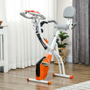 Cyclette Pieghevole con Resistenza Magnetica 8 Livelli Volano 2,5kg in Acciaio e ABS Grigio e Arancione  
