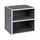 Cube en bois composite gris avec étagère