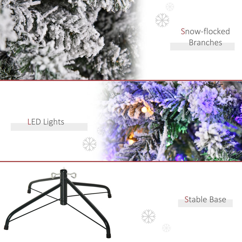 Albero di Natale Artificiale 210 cm 829 Rami 250 Luci LED Colorate Verde