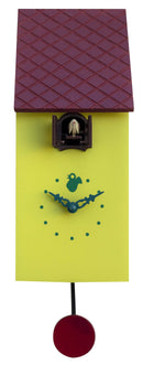 Orologio a Cucù da Parete 13x30x12 cm Pirondini Italia Portofino Giallo Zolfo