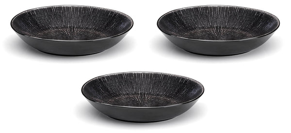 online Set de 3 saladiers Ø27,5 cm en grès Kaleidos Sirius Nere