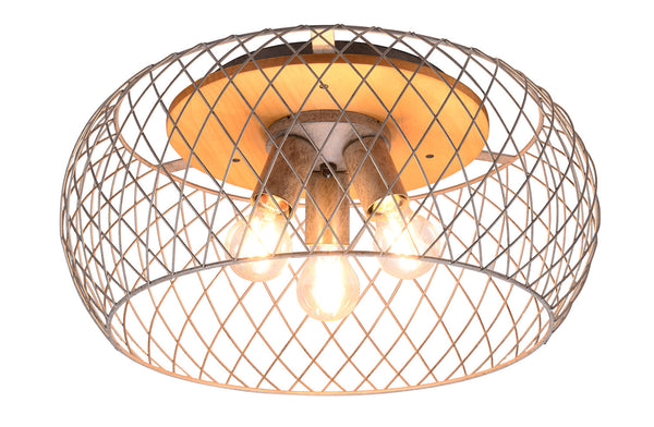 acquista Plafoniera da Interno Attacco E27 in Metallo Nichel Satinato