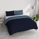Copripiumino con Sacco e Federe in Tinta Unita Double Face Linea Zoe Blu Mare e Blu