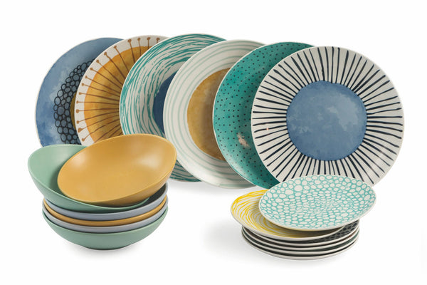Service de vaisselle 18 pièces en porcelaine et grès VdE Tivoli 1996 Marea sconto