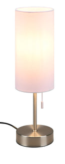 Lampada da Tavolo da Interno Attacco E14 in Metallo Nichel Satinato 