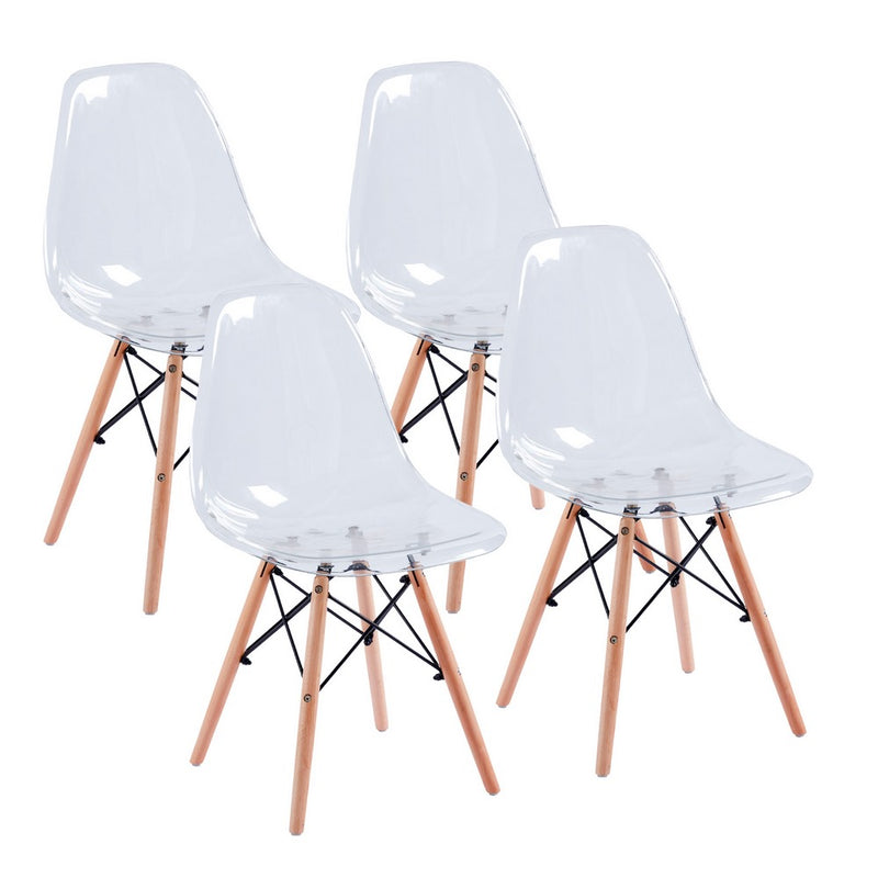 Set 4 Sedie 45,5x53,5x81,2 cm in Polipropilene Betty  Trasparente