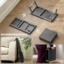 Supporto Monitor Inclinabile e Regolabile 83,5x33x23,5-34 cm con Cassetto Laterale in Legno Nero      