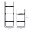 Scaletta per Trampolino Elastico Regolabile a 3 o 2 Scalini 97x32 cm in Acciaio Argento