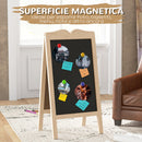 Lavagna Magnetica per Bambini 51x42x101 cm con Accessori in Legno di Abete