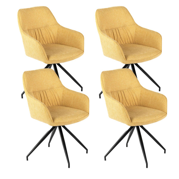 sconto Set 4 Sedie 56x56xH87 cm in Tessuto Gaia Giallo