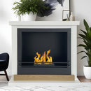 Camino a Bioetanolo da Pavimento 75x28x70 cm Stoccolma in Legno Bianco 