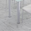 Tavolo Rettangolare 120x60x75 cm in Metallo e Vetro Temperato Bianco