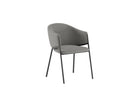 Set 2 Sedie Medea 53x60x78 cm in Tessuto Easy-Clean Bouclé Grigio      