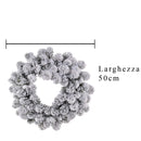 Corona Abetone innevata 80 Tips Ø50 cm 