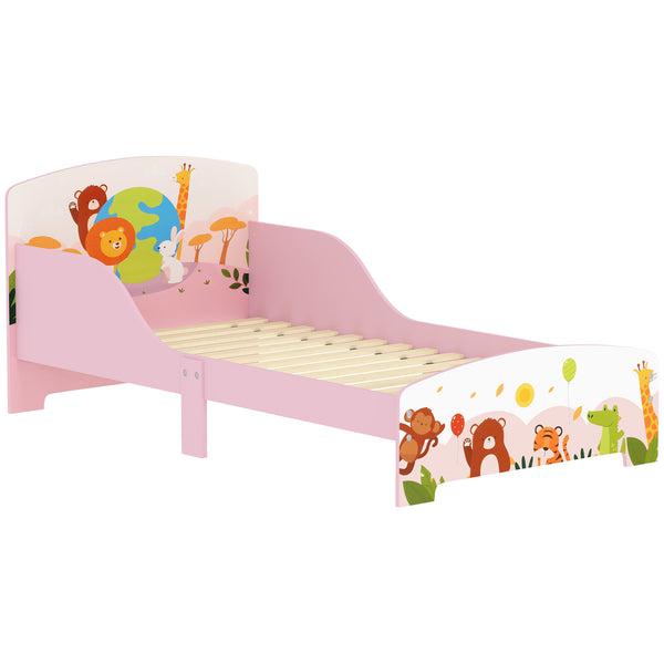 online Letto per Bambini 3+ Anni 143x77x60 cm con Bordi e Sponde Rialzati in MDF Rosa