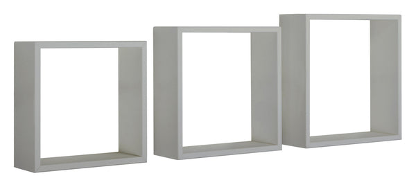 online Set 3 Mensole da Parete Cubo in Fibra di Legno Incubo Slim Grigio Sasso