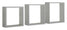 Set 3 Mensole da Parete Cubo in Fibra di Legno Incubo Slim Grigio Sasso