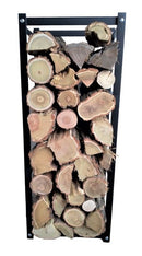 Portalegna per Camino da Interno o Esterno 60x25x149 cm in Acciaio King Nero