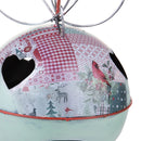 Addobbi Natalizi Sfera da Appendere Ø 20 cm in Metallo Tiffany e Rosso